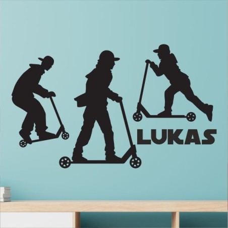 Wandaufkleber Wandtattoo Sport Fußball Kicker Spiel Kinder Kids Snowbord Skateboard Skater Stuntroller Roller BMX Basket Ball