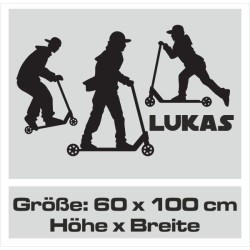 Wandaufkleber Wandtattoo Sport Fußball Kicker Spiel Kinder Kids Snowbord Skateboard Skater Stuntroller Roller BMX Basket Ball