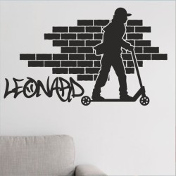 Wandaufkleber Wandtattoo Sport Fußball Kicker Spiel Kinder Kids Snowbord Skateboard Skater Stuntroller Roller BMX Basket Ball