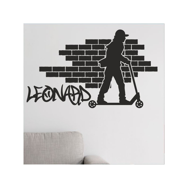 Wandaufkleber Wandtattoo Sport Fußball Kicker Spiel Kinder Kids Snowbord Skateboard Skater Stuntroller Roller BMX Basket Ball