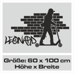 Wandaufkleber Wandtattoo Sport Fußball Kicker Spiel Kinder Kids Snowbord Skateboard Skater Stuntroller Roller BMX Basket Ball