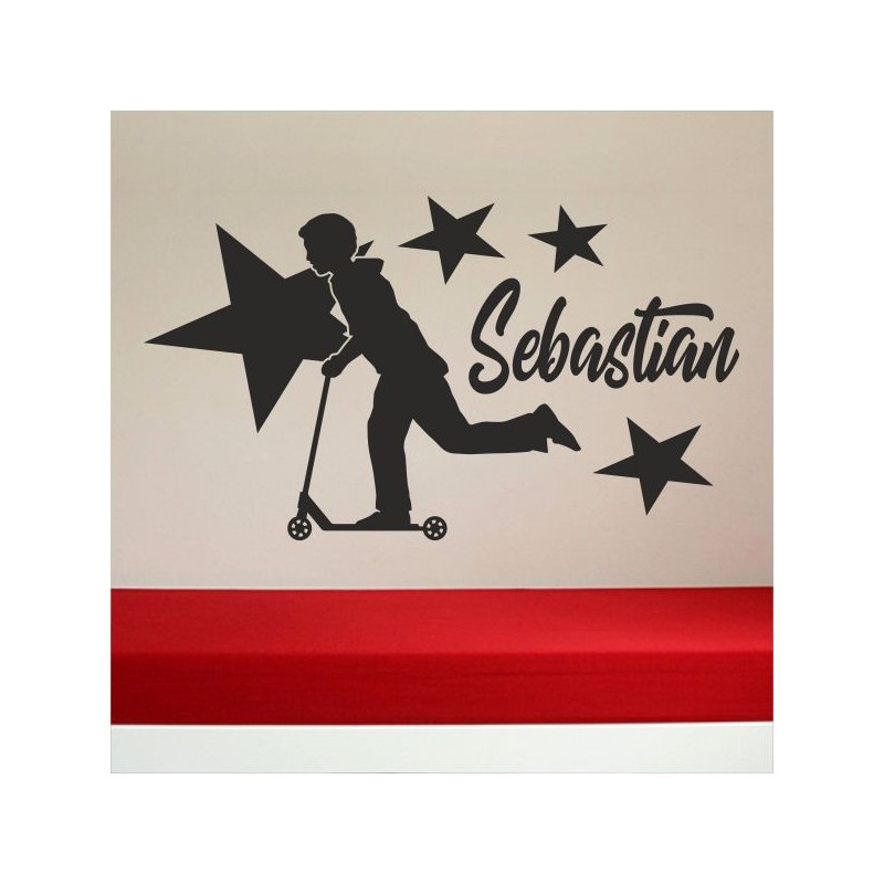 Wandaufkleber Wandtattoo Sport Fußball Kicker Spiel Kinder Kids Snowbord Skateboard Skater Stuntroller Roller BMX Basket Ball