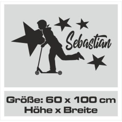 Wandaufkleber Wandtattoo Sport Fußball Kicker Spiel Kinder Kids Snowbord Skateboard Skater Stuntroller Roller BMX Basket Ball