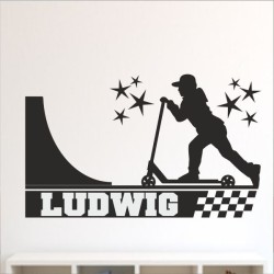 Wandaufkleber Wandtattoo Sport Fußball Kicker Spiel Kinder Kids Snowbord Skateboard Skater Stuntroller Roller BMX Basket Ball