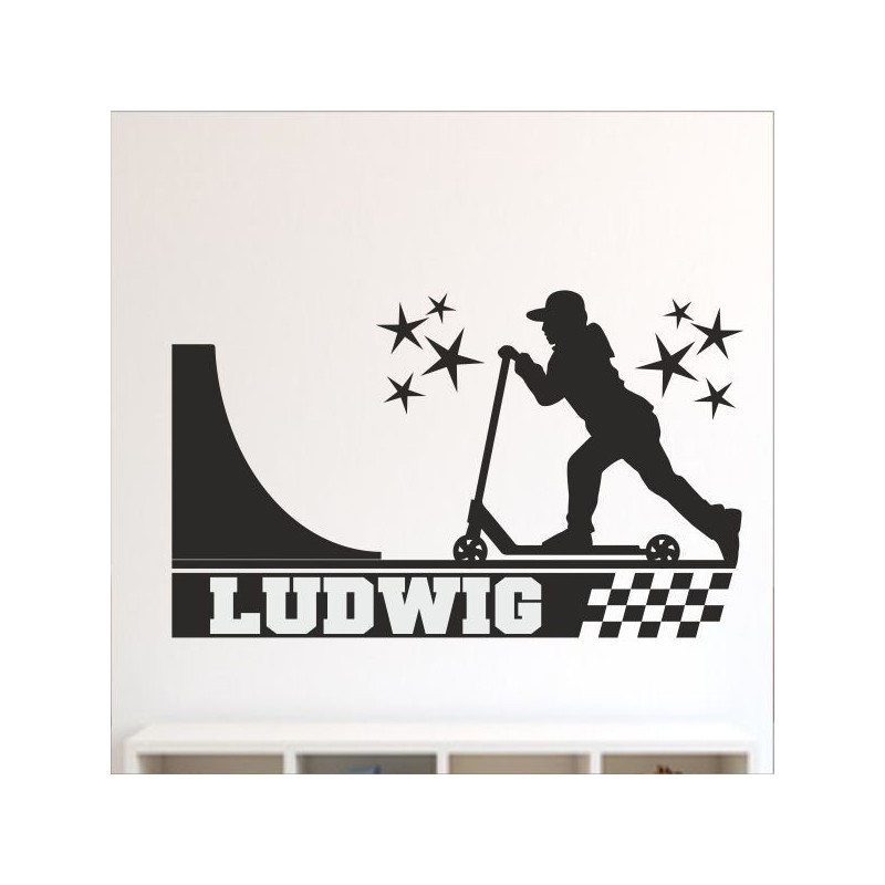 Wandaufkleber Wandtattoo Sport Fußball Kicker Spiel Kinder Kids Snowbord Skateboard Skater Stuntroller Roller BMX Basket Ball