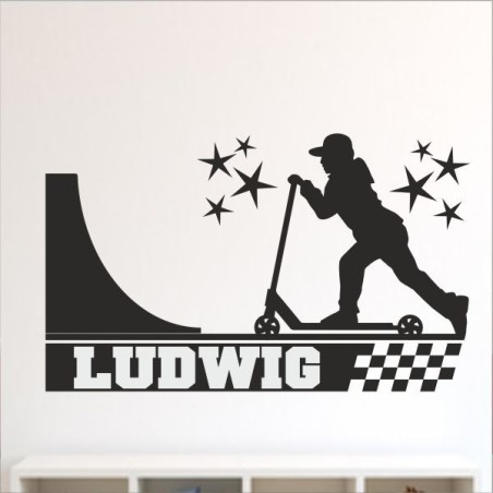 Wandaufkleber Wandtattoo Sport Fußball Kicker Spiel Kinder Kids Snowbord Skateboard Skater Stuntroller Roller BMX Basket Ball