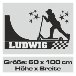 Wandaufkleber Wandtattoo Sport Fußball Kicker Spiel Kinder Kids Snowbord Skateboard Skater Stuntroller Roller BMX Basket Ball