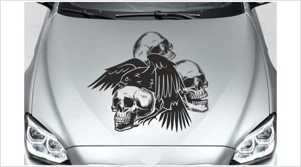 Aufkleber Auto Totenkopf Lachen Rabe Krähe Ärger Fahrzeug Sticker