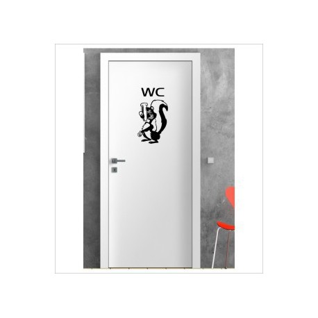 WC Stinktier Wandaufkleber Aufkleber Tür Zimmer Schriftzug Comic Fun Bad WC