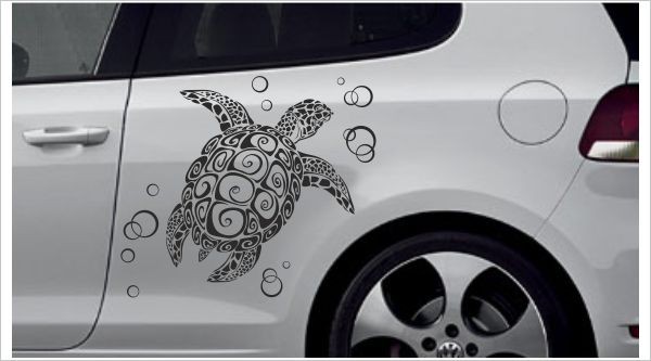 Seitenaufkleber Aufkleber SET Auto Car Style Tattoo Tribal Schildkröte  Wasser Meer See - Der Dekor Aufkleber Shop