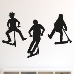 Wandaufkleber Wandtattoo Sport Fußball Kicker Spiel Kinder Kids Snowbord Skateboard Skater Stuntroller Roller BMX Basket Ball