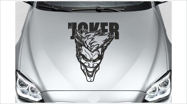 Joker Batman Aufkleber weiß/rot Sticker Autoaufkleber Folie Carbon