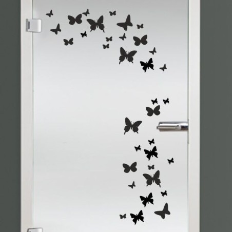 Aufkleber Glas Dekor Fenster Dusche Duschkabine Glas Tür Glastür Schaufenster Beschriftung Spa Wellness Meer Delphin Rose Wasser