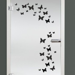 Aufkleber Glas Dekor Fenster Dusche Duschkabine Glas Tür Glastür Schaufenster Beschriftung Spa Wellness Meer Delphin Rose Wasser