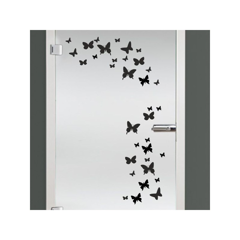 Aufkleber Glas Dekor Fenster Dusche Duschkabine Glas Tür Glastür Schaufenster Beschriftung Spa Wellness Meer Delphin Rose Wasser