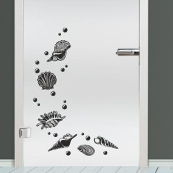 Aufkleber Glas Dekor Fenster Dusche Duschkabine Glas Tür Glastür Schaufenster Beschriftung Spa Wellness Meer Delphin Rose Wasser