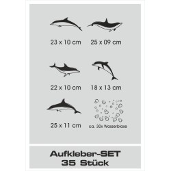 Aufkleber Glas Dekor Fenster Dusche Duschkabine Glas Tür Glastür Schaufenster Beschriftung Spa Wellness Meer Delphin Rose Wasser