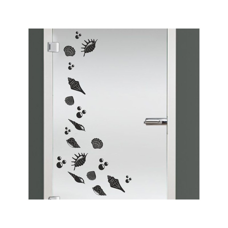 Aufkleber Glas Dekor Fenster Dusche Duschkabine Glas Tür Glastür Schaufenster Beschriftung Spa Wellness Meer Delphin Rose Wasser