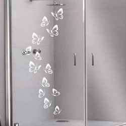 Aufkleber Glas Dekor Fenster Dusche Duschkabine Glas Tür Glastür Schaufenster Beschriftung Spa Wellness Meer Delphin Rose Wasser