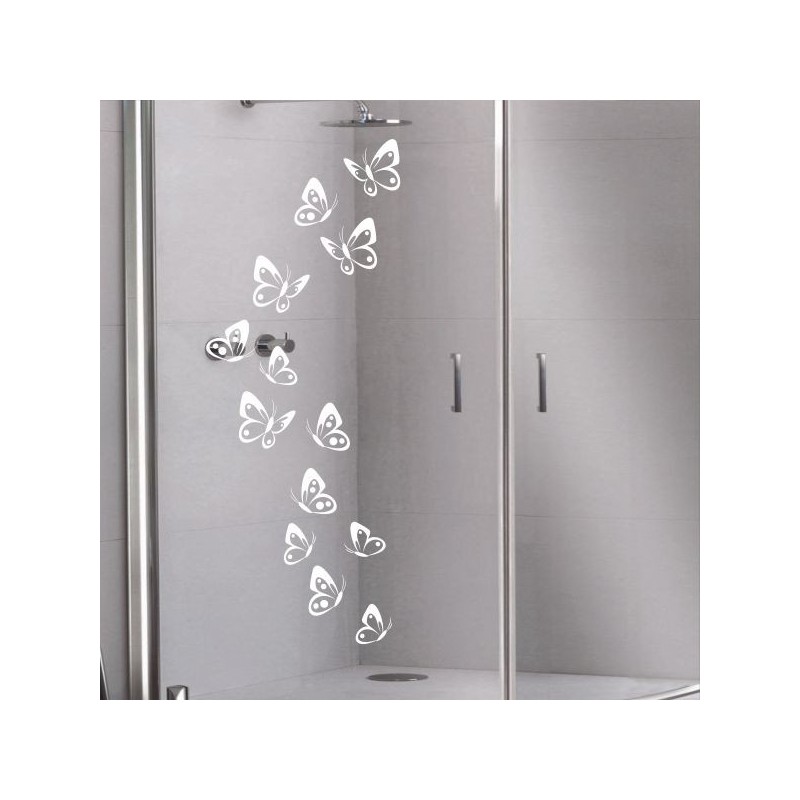 Aufkleber Glas Dekor Fenster Dusche Duschkabine Glas Tür Glastür Schaufenster Beschriftung Spa Wellness Meer Delphin Rose Wasser