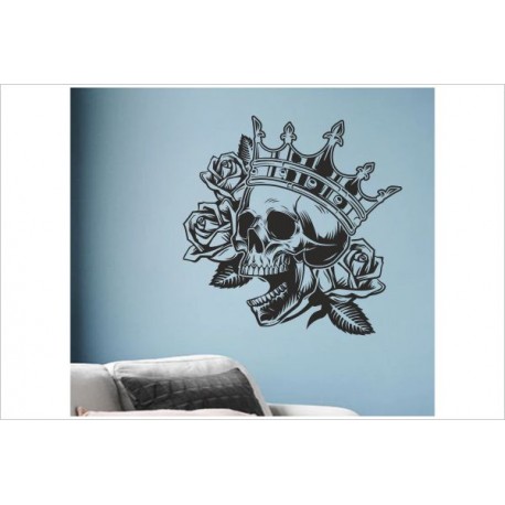 Totenkopf König Lachen Smile Krone Skull Bones Wandaufkleber Wandtattoo Aufkleber Wand