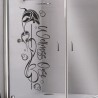 Aufkleber Glas Dekor Fenster Dusche Duschkabine Glas Tür Glastür Schaufenster Beschriftung Spa Wellness Meer Delphin Rose Wasser