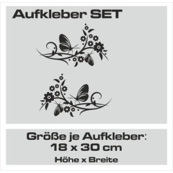 Aufkleber SET Auto Heckscheibe Car Tattoo Style La Familia Pferd Gecko Sprüche Power Blumen Ranke Fee Hexe Faultier Kolben