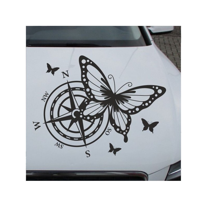 Aufkleber Auto Motorhaube Car Style Tuning Drache Tribal Dekor Rosen Blumen Schmetteringe Tattoo´s Fun Comic Flower Tiere