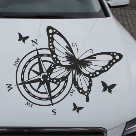 Aufkleber Auto Motorhaube Car Style Tuning Drache Tribal Dekor Rosen Blumen Schmetteringe Tattoo´s Fun Comic Flower Tiere
