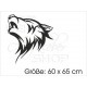 Aufkleber Auto heulender Wolf Hund Offroad 4x4 Fahrzeug Sticker Car Style