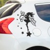Aufkleber SET Auto Heckscheibe Car Tattoo Style La Familia Pferd Gecko Sprüche Power Blumen Ranke Fee Hexe Faultier Kolben