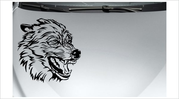 Aufkleber Auto Offroad 4x4 heulender Wolf Hund Fahrzeug Sticker