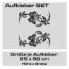 Aufkleber SET Auto Heckscheibe Car Tattoo Style La Familia Pferd Gecko Sprüche Power Blumen Ranke Fee Hexe Faultier Kolben