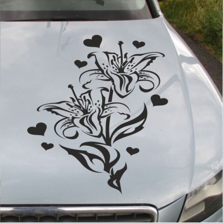 Aufkleber Auto Motorhaube Car Style Tuning Drache Tribal Dekor Rosen Blumen Schmetteringe Tattoo´s Fun Comic Flower Tiere