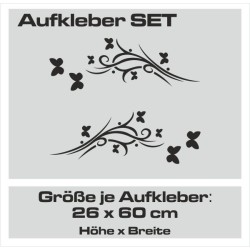 Aufkleber SET Auto Heckscheibe Car Tattoo Style La Familia Pferd Gecko Sprüche Power Blumen Ranke Fee Hexe Faultier Kolben