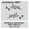 Aufkleber SET Auto Heckscheibe Car Tattoo Style La Familia Pferd Gecko Sprüche Power Blumen Ranke Fee Hexe Faultier Kolben
