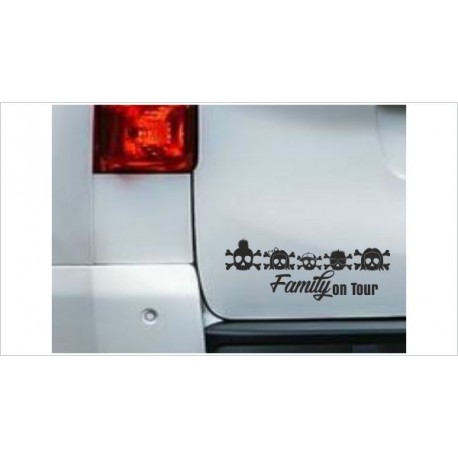 DUB FUN OEM JDM Aufkleber Auto Familie on Tour Totenkopf Skull Sticker