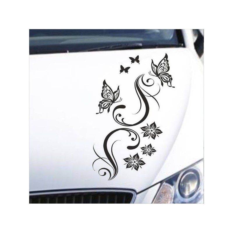 Aufkleber Auto Motorhaube Car Style Tuning Drache Tribal Dekor Rosen Blumen Schmetteringe Tattoo´s Fun Comic Flower Tiere