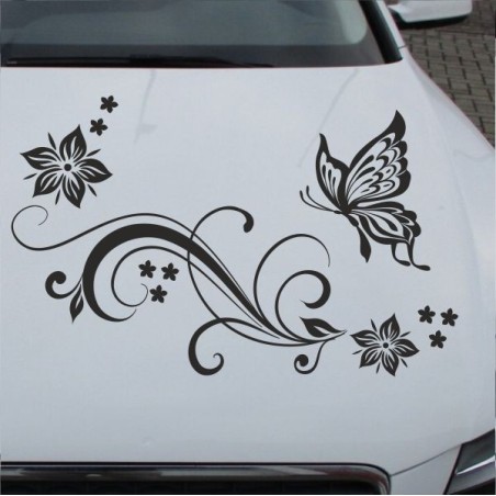 Aufkleber Auto Motorhaube Car Style Tuning Drache Tribal Dekor Rosen Blumen Schmetteringe Tattoo´s Fun Comic Flower Tiere
