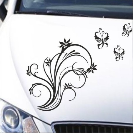 Aufkleber Auto Motorhaube Car Style Tuning Drache Tribal Dekor Rosen Blumen Schmetteringe Tattoo´s Fun Comic Flower Tiere