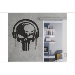 Punisher Wandtattoo Wand Aufkleber Totenkopf Schädel Böse Death Skull Serious