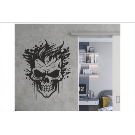 Punisher Joker Wandtattoo Wand Aufkleber Totenkopf Schädel Böse Death Skull Serious