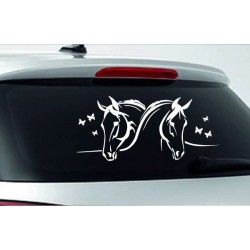 Aufleber Auto Pferd Fohlen Stute Hengst Hufeisen Glück Spruch Dekor Stall Pferdehof Reiten Sport Familie Ponny Kinder