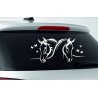 Aufleber Auto Pferd Fohlen Stute Hengst Hufeisen Glück Spruch Dekor Stall Pferdehof Reiten Sport Familie Ponny Kinder