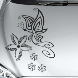 Aufkleber Auto Motorhaube Car Style Tuning Drache Tribal Dekor Rosen Blumen Schmetteringe Tattoo´s Fun Comic Flower Tiere