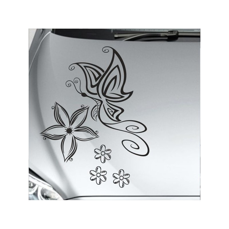 Aufkleber Auto Motorhaube Car Style Tuning Drache Tribal Dekor Rosen Blumen Schmetteringe Tattoo´s Fun Comic Flower Tiere