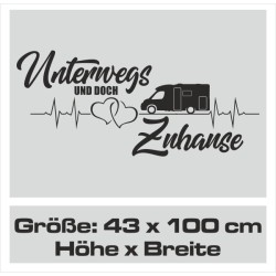 Wohnmobil Aufkleber Camper Unterwegs und doch Zuhause Reise Herzschlag Wohnwagen Camping  WOMO 16