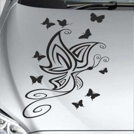 Aufkleber Auto Motorhaube Car Style Tuning Drache Tribal Dekor Rosen Blumen Schmetteringe Tattoo´s Fun Comic Flower Tiere