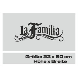 Aufkleber Auto Heckscheibe Car Tattoo Style La Familia Pferd Pferde Gecko Sprüche Power Blumen Ranke Fee Hexe Faultier Kolben