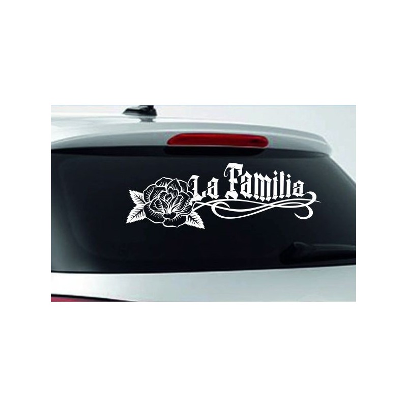Aufkleber Auto Heckscheibe Car Tattoo Style La Familia Pferd Pferde Gecko Sprüche Power Blumen Ranke Fee Hexe Faultier Kolben